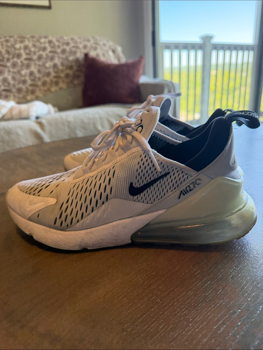 Nike White and Black Air Max 270 Sneakers